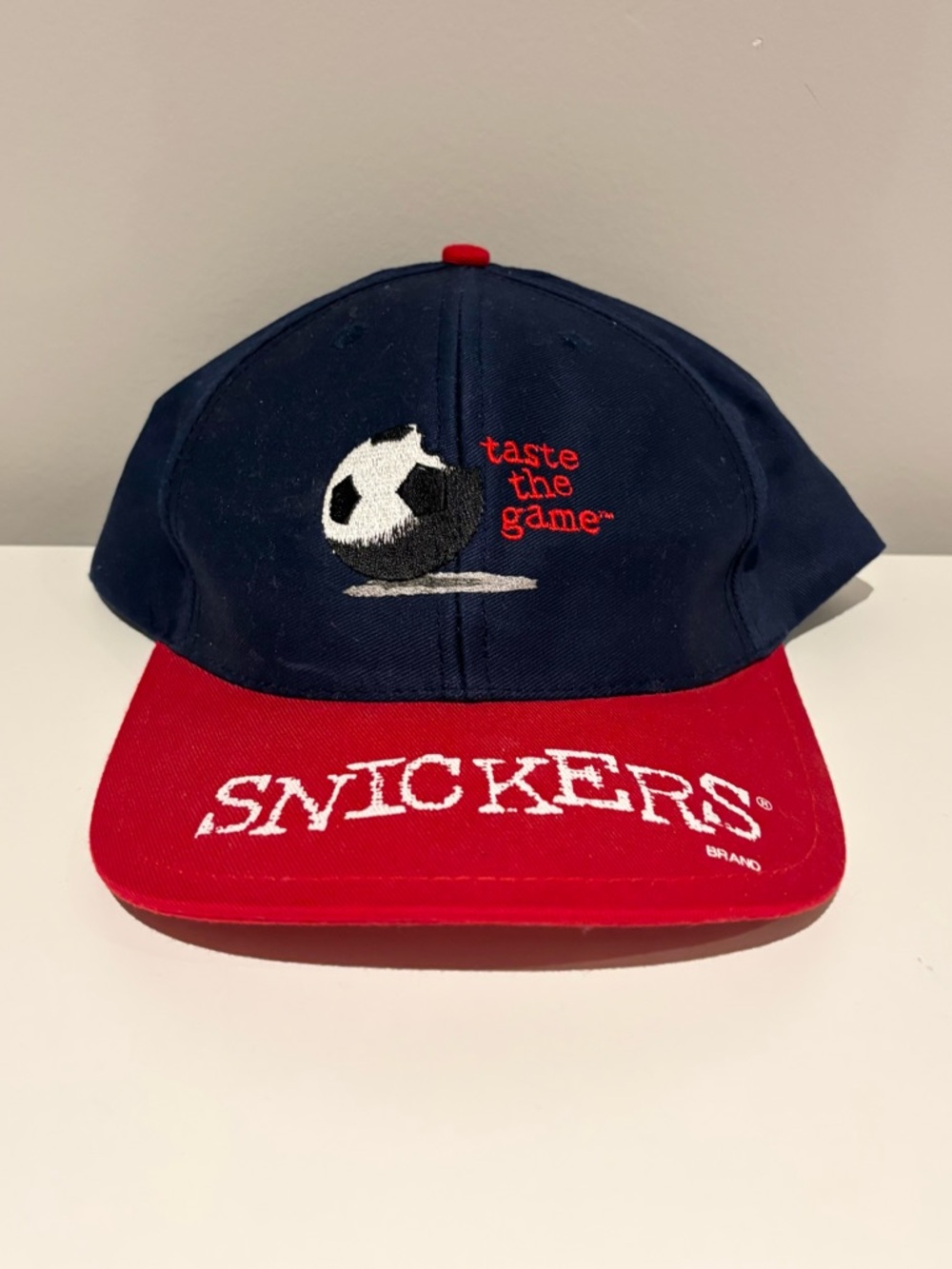 Snickers Taste The Game MLS Soccer Adjustable Cap Hat Navy SnapBack Vintage 90s